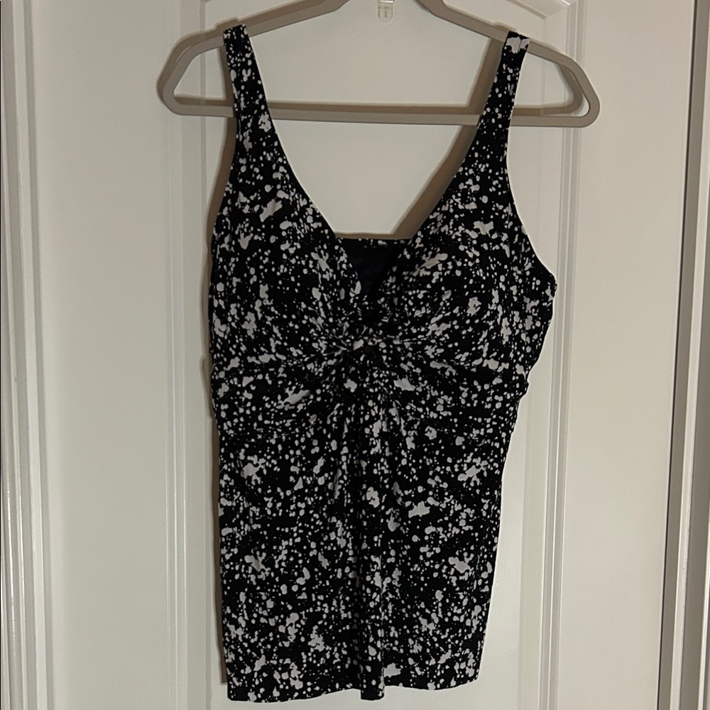 Black & White Speckled Women's Swim Tank Top